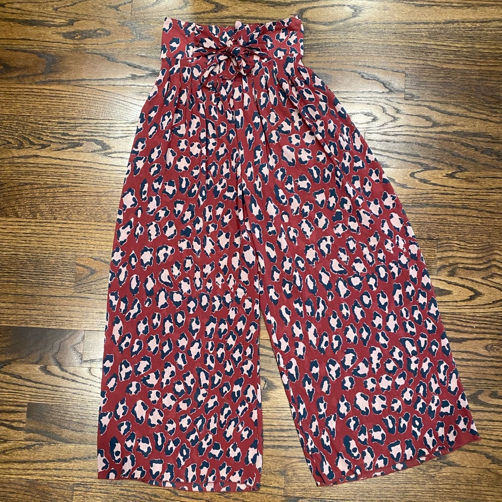Free People Intimately Wake Up Cheetah Print Wide Leg Pant XS